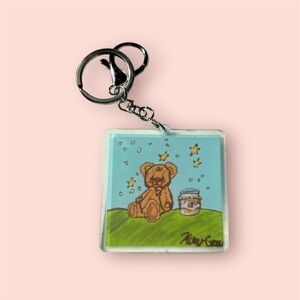 Cute Bear Illustration Keychain